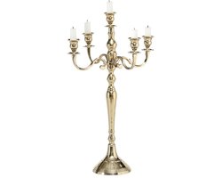 Boltze - Kandelaar - Kaarsenhouder - Victoria - Goud - 62cm hoog - voor 5 kaarsen
