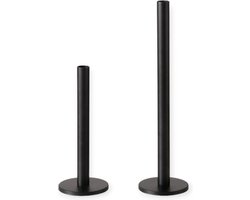 Boltze - Set/2 - Kaarsenhouders - Kandelaars -Zwart - Metaal - 38 en 26 cm hoog