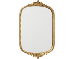 Boltze Wandspiegel Benita - goud - vintage - klassiek - H45cm - mat - bladmotieven