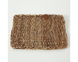 Boltze Zeegras Placemat - 4x - handgemaakt - 30 x 41 cm - natuurlijk/grof - onderlegger - tafel dekken