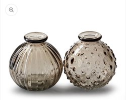 Bolvaasje 2-ass. 'jazz' h10 d6 cm - 2 stuks - mondgeblazen - beige-bruin