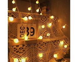 Bolvormige LED-lichtslinger - lichtsnoer buiten - buitenverlichting - Decoratieve verlichting - 8 standen - IP42 - Warm wit - 20 m x 200 LED's - Kunststof