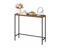Bombay Consoletafel - smalle consoletafel voor gang - Dressoir industriële - Bijzettafel compacte displaytafel - banktafel voor kleine ruimtes - entree - woonkamer - rustiek bruin - 75 x 24 x 75 cm