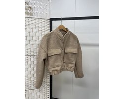 Bomberjack Teddy - Donker beige - One size