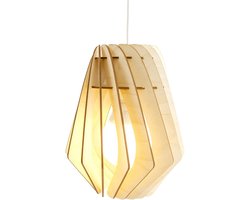 Bomerango Spin S houten hanglamp small - met koordset wit - Ø 25 cm