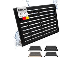 bomoe deurmat 50x80 cm AluGant - vloermat aluminium deurmat - voetmat buiten & binnen - deurmatten met rubber en hoge reinigende werking Antraciet
