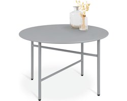 bomoe Finn – Ronde Bijzettafel Metaal Grijs – Ø 53 cm Tafelblad Krasbestendig – Stabiel, Lichtgewicht Salontafel – Binnen & Buiten