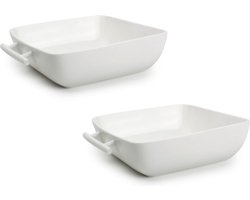 BonBistro Ovenschalen Yong Squito - Wit - 19 x 19 x 6 cm / 1.4 Liter - 2 stuks