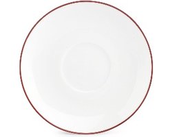 BonBistro Schotel 14,5cm burgundy rim Basic White (Set van 6)