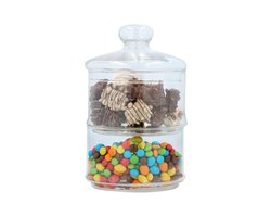 Bonbonnière/snoeppot - glas - 2 lagen - Ø16 cm - met deksel