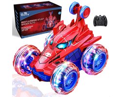 Boncy® Bestuurbare RC Auto - 3D Functie - Jongens Meisje Volwassenen - Robot Speelgoed Binnen & Buiten - Afstandbestuurbaar Race Drift Car - Afstandsbestuurbaar Raceauto Accu Spiderman Alternatief Stuntauto - Bestuurbaar Elektrisch Autos Actiefiguur