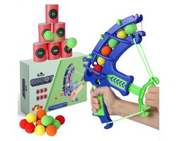 Boncy® Blikgooien Boog & Ballen - Boogschieten Speelgoed voor Jongens & Meisjes - Handboog Spelletjes voor Kinderen Pijl en Boog - Binnen & Buiten Kinderspeelgoed 3 4 5 6 8 10 + Jaar - Buitenspeelgoed Tuin Buitenspel Kinder Peuter Spellen Cadeau Kind