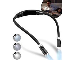 Boncy® Draadloos Leeslampje voor Boek - Neklamp met 3 Lichtstanden voor in Bed - Bedlampje voor Slaapkamer - Leeslamp - Boeklamp met 3 Lichtstanden