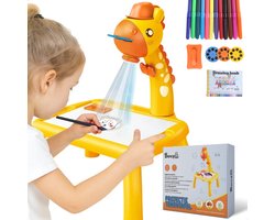 Boncy® Giraffe Tekentafel Kinderen - Educatief Speelgoed - Leren Tekenen & Kleuren voor Kinderen - Tekenbord Tekentafels met Projector en Whiteboard - Tekenprojector Teken Tafel - Montessori Tekenborden Auto Tekenmachine - Jongens & Meisjes Cadeau