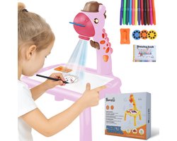 Boncy® Giraffe Tekentafel Kinderen - Educatief Speelgoed - Leren Tekenen & Kleuren voor Kinderen - Tekenbord Tekentafels met Projector en Whiteboard - Tekenprojector Teken Tafel - Montessori Tekenborden Auto Tekenmachine - Jongens & Meisjes Cadeau