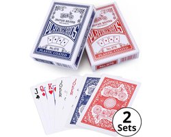 Boncy® Hoge Kwaliteit Speelkaarten - 2 Sets - Rood & Blauw Kaartspel - Plastic Coated Kaarten - Spelkaarten Pokerkaarten - Playing Cards voor Poker of Drankspel Volwassenen