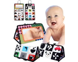 Boncy® Knisperboekje Baby - Speelgoed Tummy Time - Buikligtrainer - Montessori Boekjes eerste jaar 0 1 2 - Boek 6 maanden - Babyboek buggyboekje - Babyspeelgoed - Box Activiteitenboek