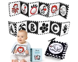 Boncy® Knisperboekje Baby - Speelgoed Tummy Time - Buikligtrainer - Montessori Boekjes eerste jaar 0 1 2 - Boek 6 maanden - Babyboek buggyboekje - Babyspeelgoed - Box Activiteitenboek