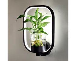 Boncy® Luxe Wandlamp - voor Binnen of Buiten - Muurlamp Zwart met Plantpot - Lamp voor muur - Wandlampen Eetkamer Woonkamer Badkamer Slaapkamer of Kinderkamer Lampen
