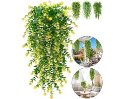 Boncy® Premium Kunstplant - 3 Stuks - Hangplant Geel/Groen Kunstplanten - Nep planten voor Binnen en Buiten - Kamer Decoratie - Nepplanten Kunst plant - Kunstbloemen
