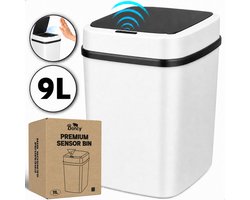 Boncy® Premium Prullenbak met Sensor - Pedaalemmer Afvalbakje met Deksel - 9 Liter Afvalbak Badkamer, WC, Kamer of Aanrecht - Mini Pedaalemmers Vuilnisbak - Prullenbakken Vuilbak Toilet Prullenmand