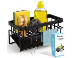 Boncy® Premium Vaatdoekhouder - Aanrecht Organiser - Gootsteen Organizer - Spons & Vaatdoek houder - RVS Sponshouder Rek - Gootsteenorganisers Aanrechtorganizer Aanrechtbakje