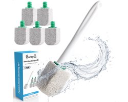 Boncy® Puimsteen voor wc - 5 Stuks WC-borstel Set - Schoonmaak Toilet - Wit Poetssteen met Handvat - Cleaningblock Cleaning block - Urinesteen verwijderaar voor urinoir
