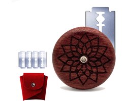 Bondoo Deegmesje UFO - met 5 mesjes en bewaarmap - Lame mes - Rood