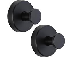 Bondoo Handdoekhaakjes - Haakjes met zuignappen – Zelfklevende haakjes – Handdoekhouder – Ophanghaken – Met zuignappen - Voor badkamer, handdoeken, keuken & muur - Zwart