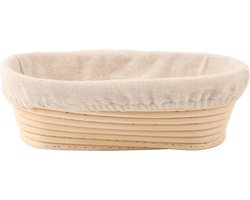 Bondoo Rijsmandje broodbakken - Rijsmandje ovaal - Ø 28 cm - Banneton - Rijsmandje zuurdesembrood - Rijsmand brood - Broodmand - Broodrijsmanden - Inclusief Deegkleed