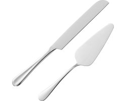 Bondoo Taartschep en Taartmes Bruiloft - taartscheppen - taartschep en taartsnijder - taart schep - taartschep en mes - taartserveerset - Zilver kleurig