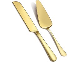 Bondoo Taartschep Goud - Taartschep en Taartsnijder mes - RVS
