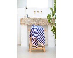Bongusta Handdoek Blauw & Roze Streep 70 x 140 cm Naram