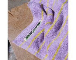 Bongusta Handdoek Lilla & Geel Streep 50x 80 cm Naram