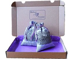 Bonheur de Provence© - Grote geurzakjes linnen gevuld met 40 gram biologische lavendel - geurzakjes kledingkast