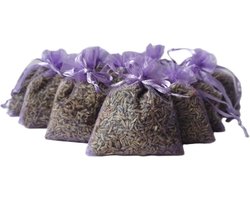 Bonheur de Provence© - Lavendel geurzakjes met Biologische lavendel- in kadoverpakking - 10 heerlijk geurende zakjes à 6 gram per zakje - lavendelkleur - geurzakjes kledingkast