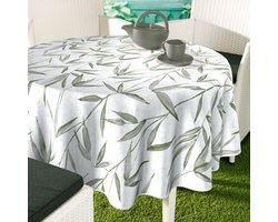 Bonita Tafelzeil - 160cm rond - Blad groen - 13X/02 - PVC - Plastic - Beschermrand - Extra sterk