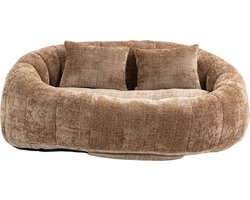 Bonkenstoel Zitbank voor Volwassenen en Kinderen, Binnen & Buiten, Accent Vloer Zachte Lounge Stoel (koffiebruin Chenille)