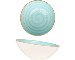 Bonna kommetje - Aqua - Porselein - 22 cm (850cc) - set van 6