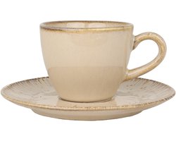 Bonna Sand Snell - Espresso kopjes & schotel - 80 cc - Porselein - set van 6