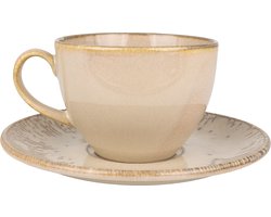 Bonna Sand Snell - Thee kopjes & schotel - 230 cc - Porselein - set van 6