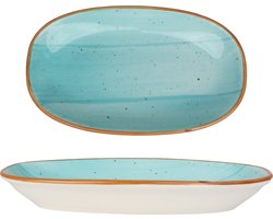 Bonna Serveerschaal - Aqua - Porselein - 24x14 cm - set van 2
