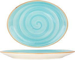 Bonna Serveerschaal - Aqua - Porselein - 36x28 cm - set van 2