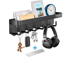 Bonoff Sleutelrekje - Sleutelhouder - Zelfklevend - Plakstrip/Schroefjes - Sleutelbakje - Sleutelkastje - Key Organizer - RVS