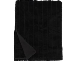 Bontplaid XL Sabel Zwart - Woondeken - 150x200 cm - Lekker Zacht en Warm