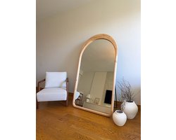 Boog Spiegel 180×100 cm | Houten Frame | Grote Volledige Lichaamsspiegel | Staand & Hangend | Scandinavische & Moderne Interieurs