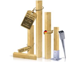 BooGardi Geïmpregneerde houten palen, 18 maten, 7 x 7 x 200 cm, 1 stuk met schroefhuls, vierkante palen met platte kop, grenenhout, balken