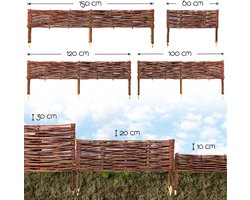 BooGardi Rieten Perkrand - 20x60cm set van 10 - Tuin Insteekhek Voor Perkrand - Rieten Graskant