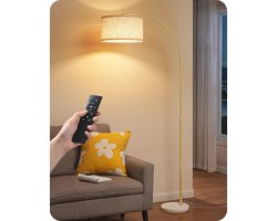 Booglamp LED Vloerlamp met Afstandsbediening - Dimbaar & Instelbare Kleurtemperatuur, Hoogte Verstelbaar 143-176 cm