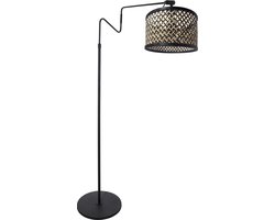 Booglamp Naturel/Zwart - Metaal & Bamboe - 95x95x140 cm - Booglamp Linstrom - Anne Light & Home